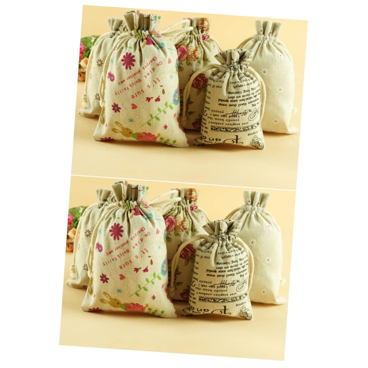 GLEAVI 40 Pz Coulisse Sacco Regalo Di Iuta Sacchetti Regalo Floreali Borsa Di Sacchi Di Juta Sacchetti o Di Juta Borsa Per Gioielli in Sacco Di Iuta Biancheria Tela
