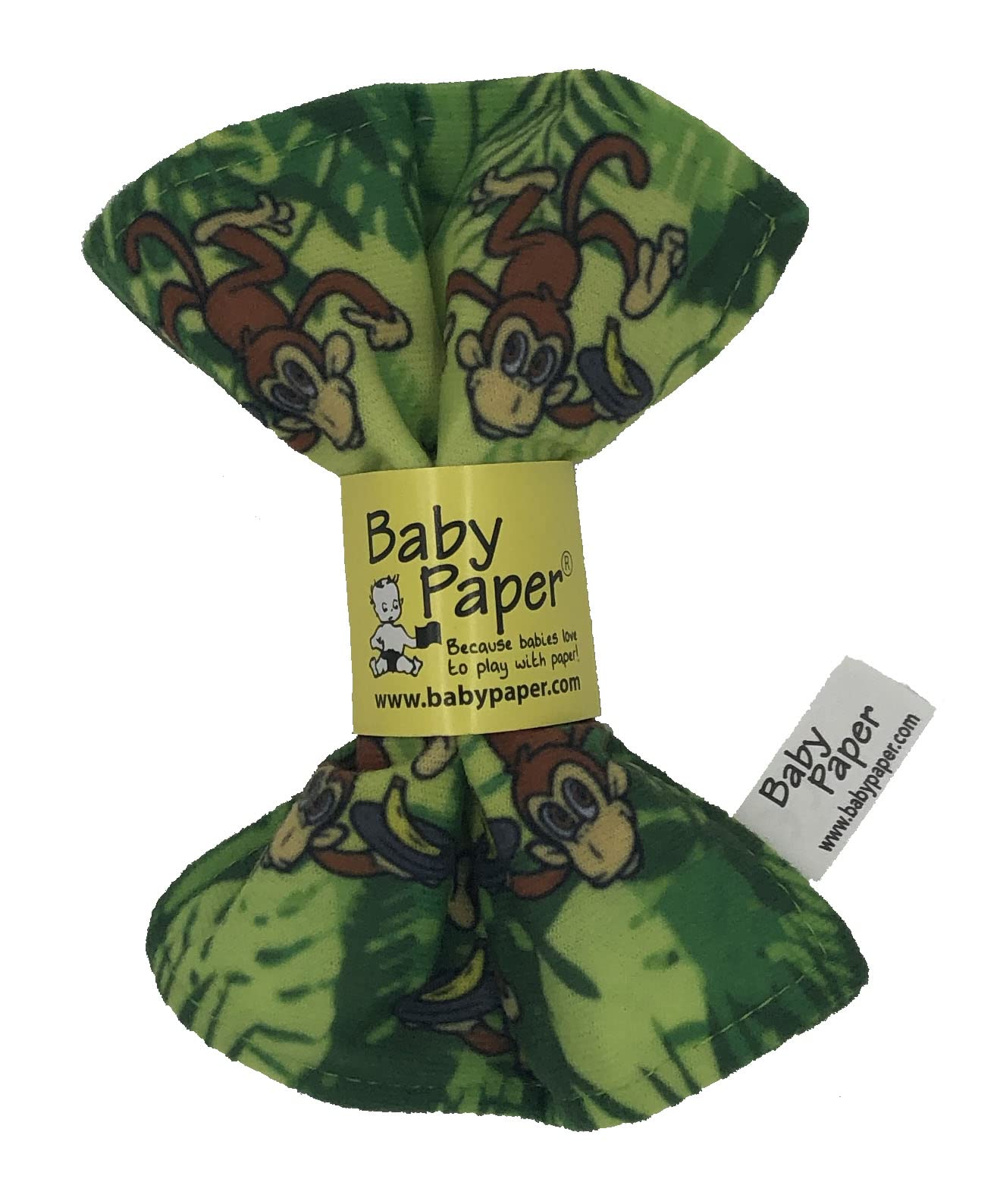 Baby Paper Original Crinkle Teether and Sensory Toy for Babies and Infants | Jungle Print | Non-Toxic, Washable | Great for Baby Showers