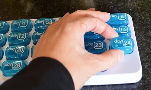 Miniatura 5 de Organizador mensual de cápsulas de píldoras de 31 días para una fácil gestión de medicamentos. Mantente en el camino con las cajas diarias de