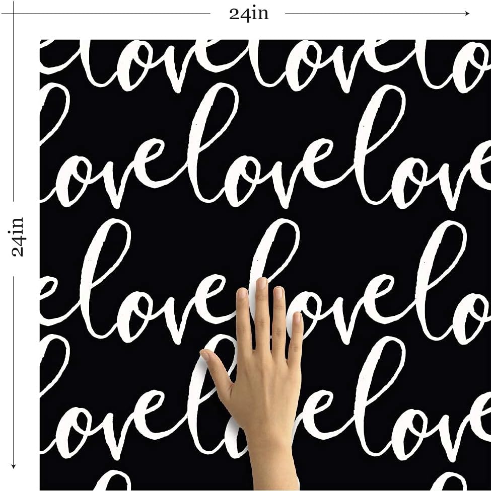 Walls By Me Peel and Stick White and Black Handwriting Teens Removable Wallpaper 4614-2ft x 4ft (61x122cm)