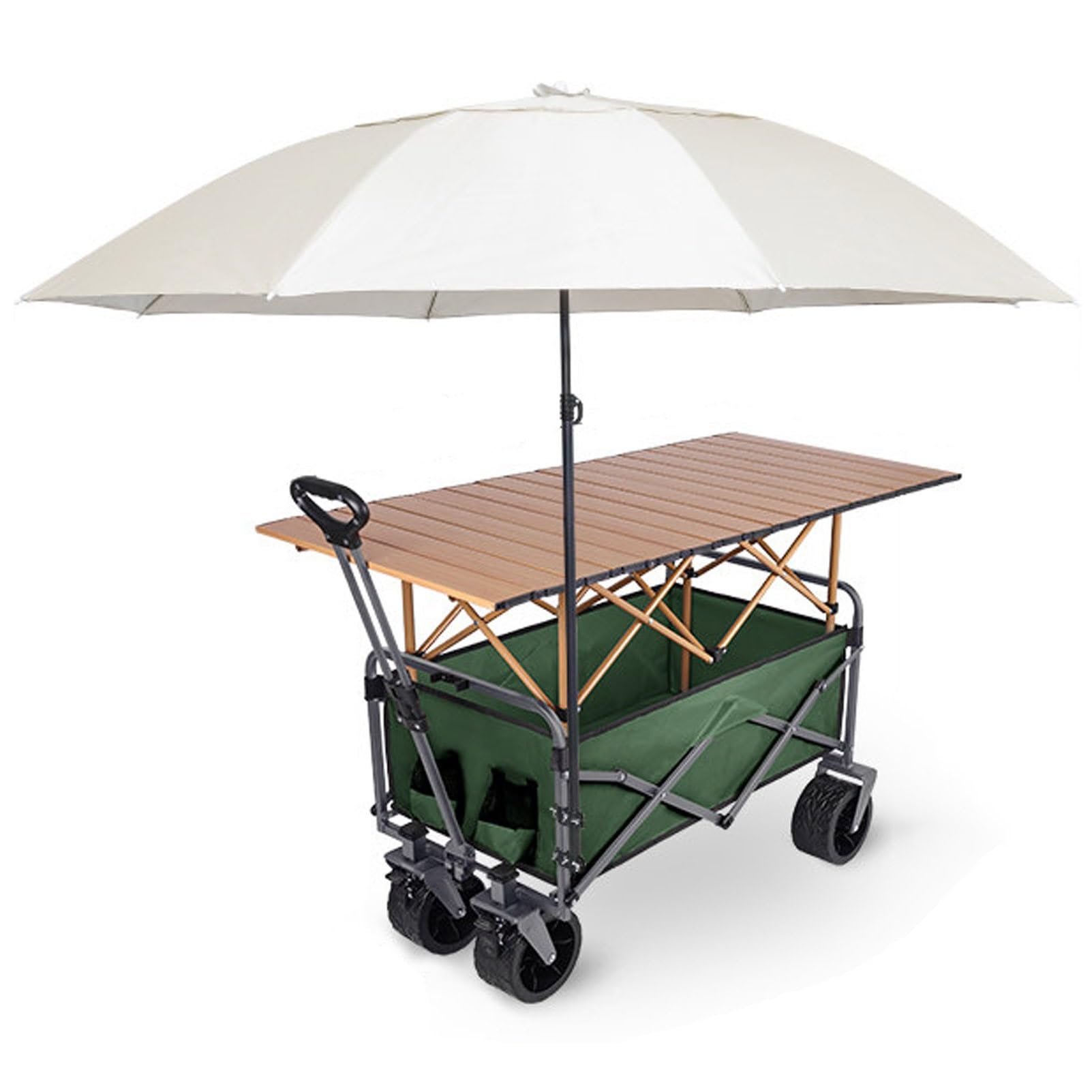 TRAGLO Commercial Vendor Cart Foldable Outdoor Street Food Display Stand(Green,46.4in(118cm))