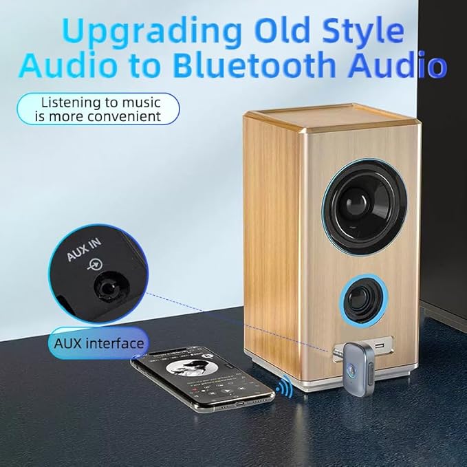 Adaptador Bluetooth para Coche V5.3 Receptor Audio Inalámbrico miniatura 3