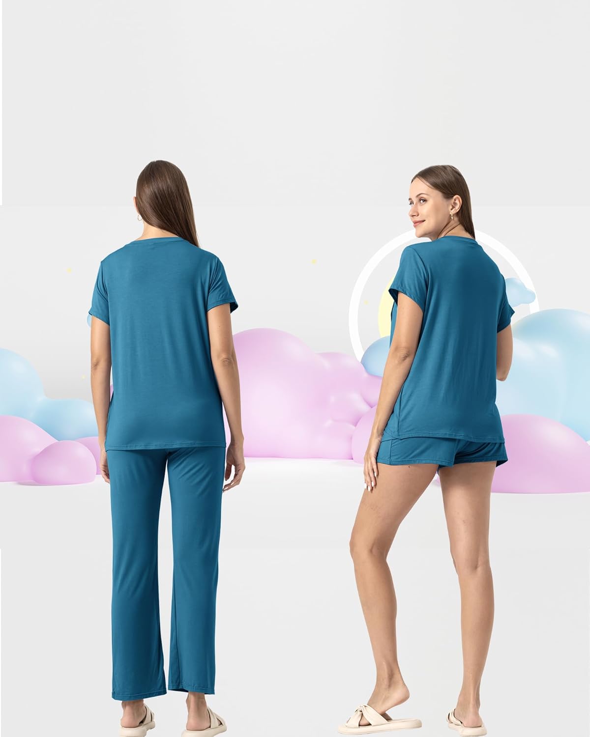 Rnxrbb 3 Piece Postpartum Nursing Pajamas Set Casual Soft Maternity Breastfeeding Pjs Sleepwear Loungewear Clothes Layer