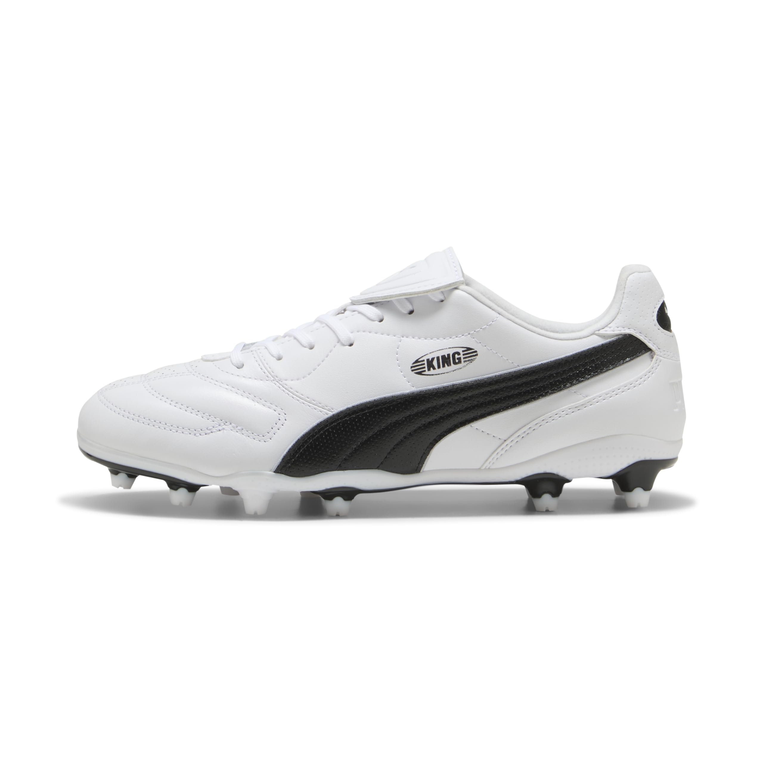 PUMA Unisex King LIGA Firm Ground/Artifical Ground Football Boots, PUMA White-PUMA Black, 9.5 UK