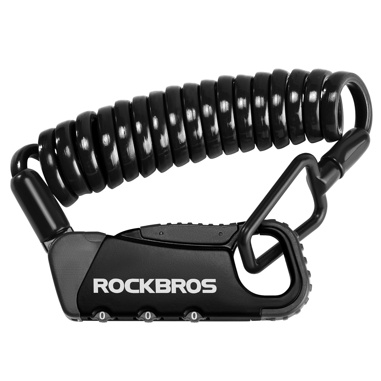ROCKBROS Lucchetto per Casco Moto, Lucchetto Combinazione 3 Cifre Antifurto, Cavo 120cm x 4mm per Bicicletta Leggero e Portabile per Scooter MTB E-bike Passeggino, Nero