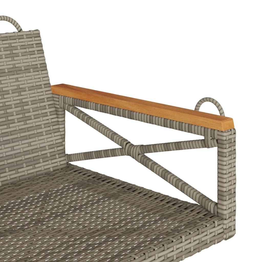 Gecheer Silla Columpio de jardín ratán Gris, Capacidad 110 kg, Resistente a UV