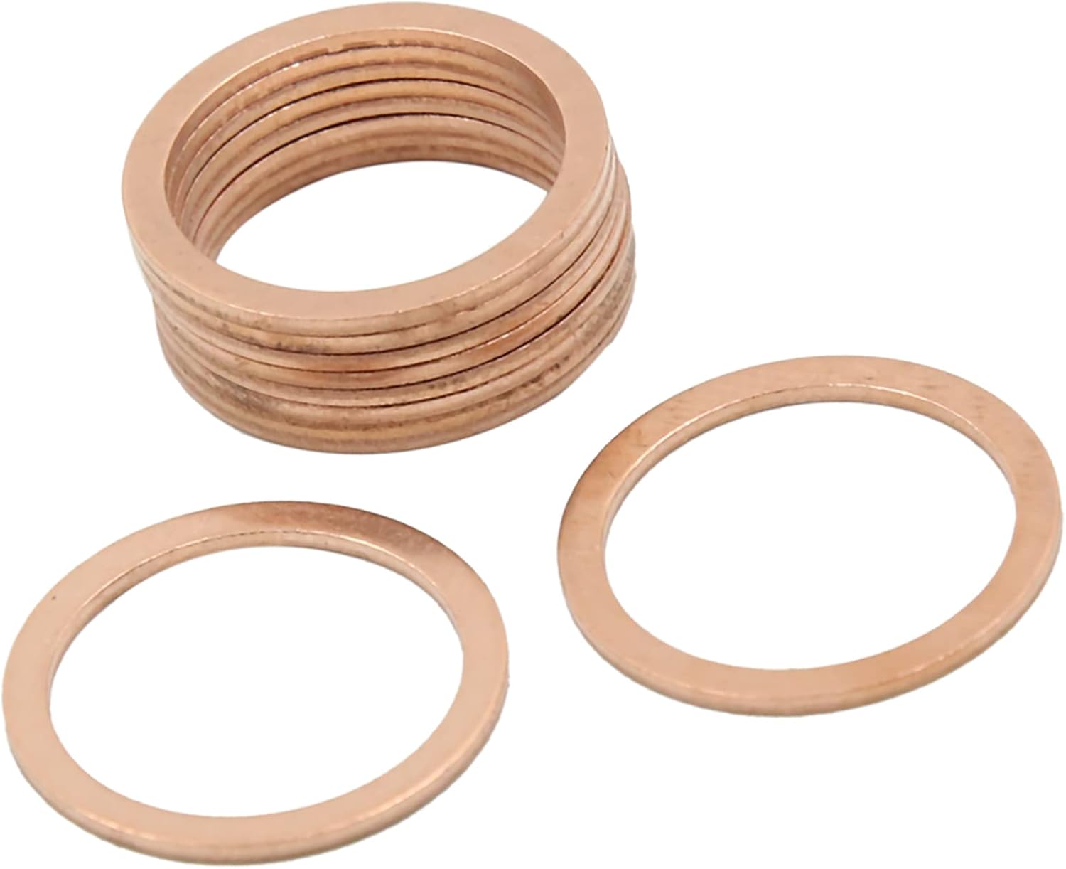 30 PzRondelle Rame Tenuta Olio, M14 Rondella Piatta, Kit Guarnizioni Idrauliche, Anello Di Tenuta, Set Di Rondelle Piatte, Guarnizione Rondelle In Rame Per Tappi Olio Motore Montaggio - Foto 8