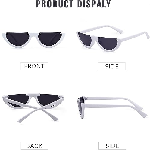 Miniatura 5 de GIFIORE Gafas de sol semi sin montura vintage retro medio redondas