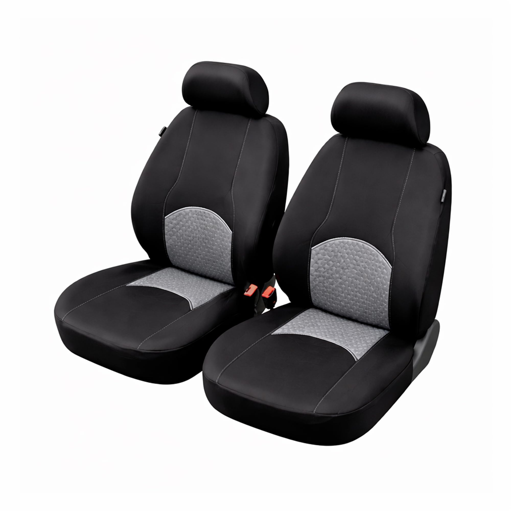 Funda Asiento Coche Delantero (Pack 2 Unidades) con Reposacabezas Coche, Protector Asiento Coche Delantero, Fundas Asientos Coche Universales, Cubre Asientos Coche, Compatibles con Airbags Laterales