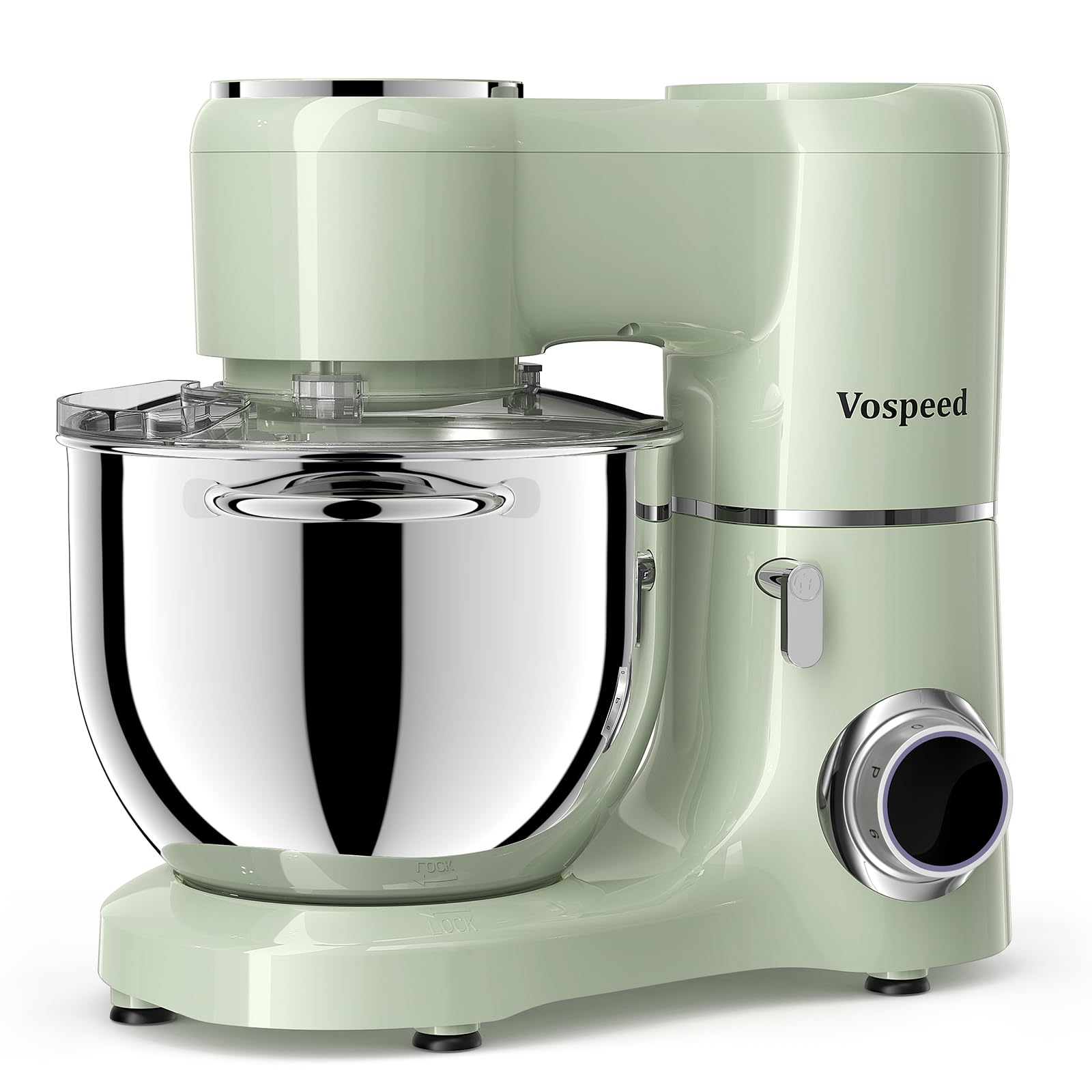 Vospeed Stand Mixer 8L Cake Mixer Electric Kitchen Food Mixer with Stainless Steel Bowl, Beater, Dough Hook, Whisk for Baking, Dishwasher Safe (Green)