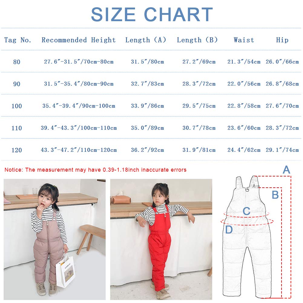 Happy Cherry - Schneehose für Jungen Winter Schnee Latzhose Daunen Baumwolle Skihose Schnee Skifahren Thermische Hitze Heiße Outdoor Winddichte leichte Hose
