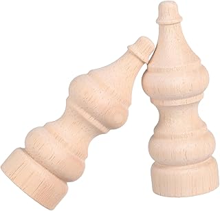 2pcs Roman Column Capital Unfinished Wood Craft Spindles Decorative Columns for Home Staircase Pillars