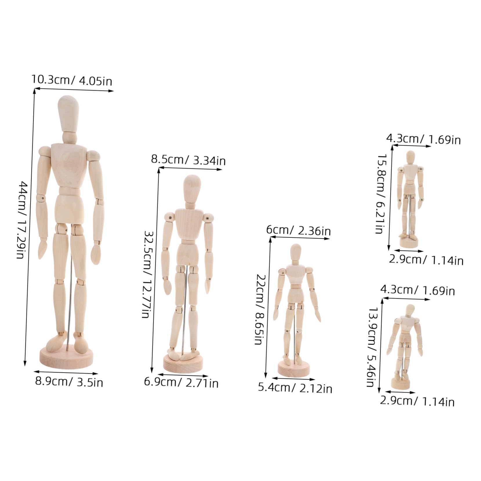 NUOBESTY 5 Pièces Mannequins Dessin Articulés avec Support Modèles Flexibles pour Croquis Artistiques Étude Anatomique et Décoration Variées pour Artistes et Étudiants