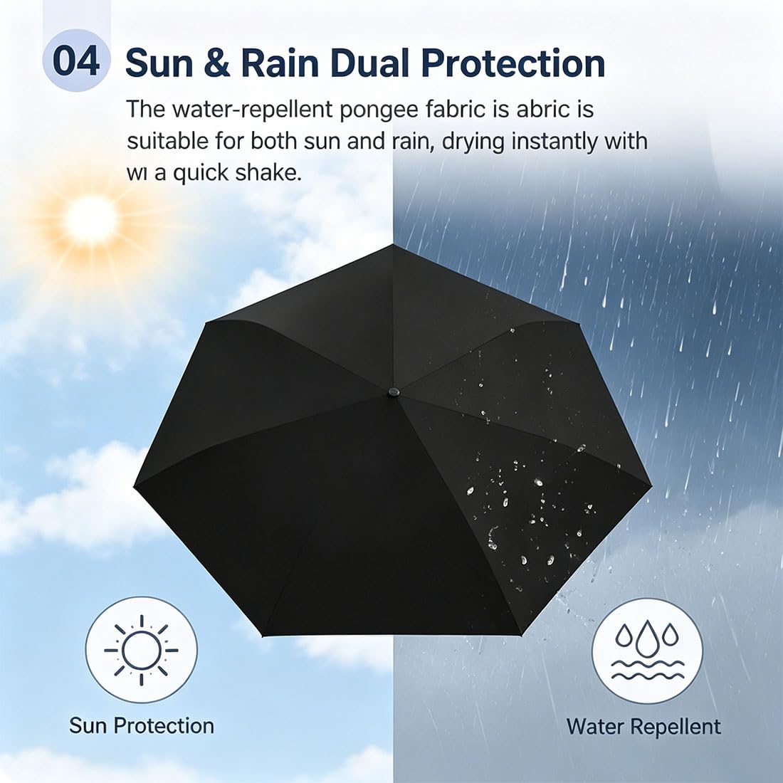 Parasol de poche pliable, parapluie crayon japonais