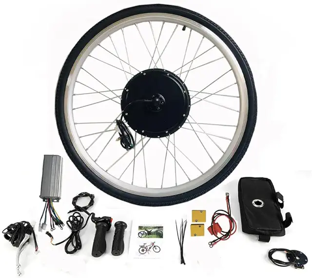 Kit Conversión Bicicleta Eléctrica DHQCQL 1000W 48V Rueda Delantera 28"