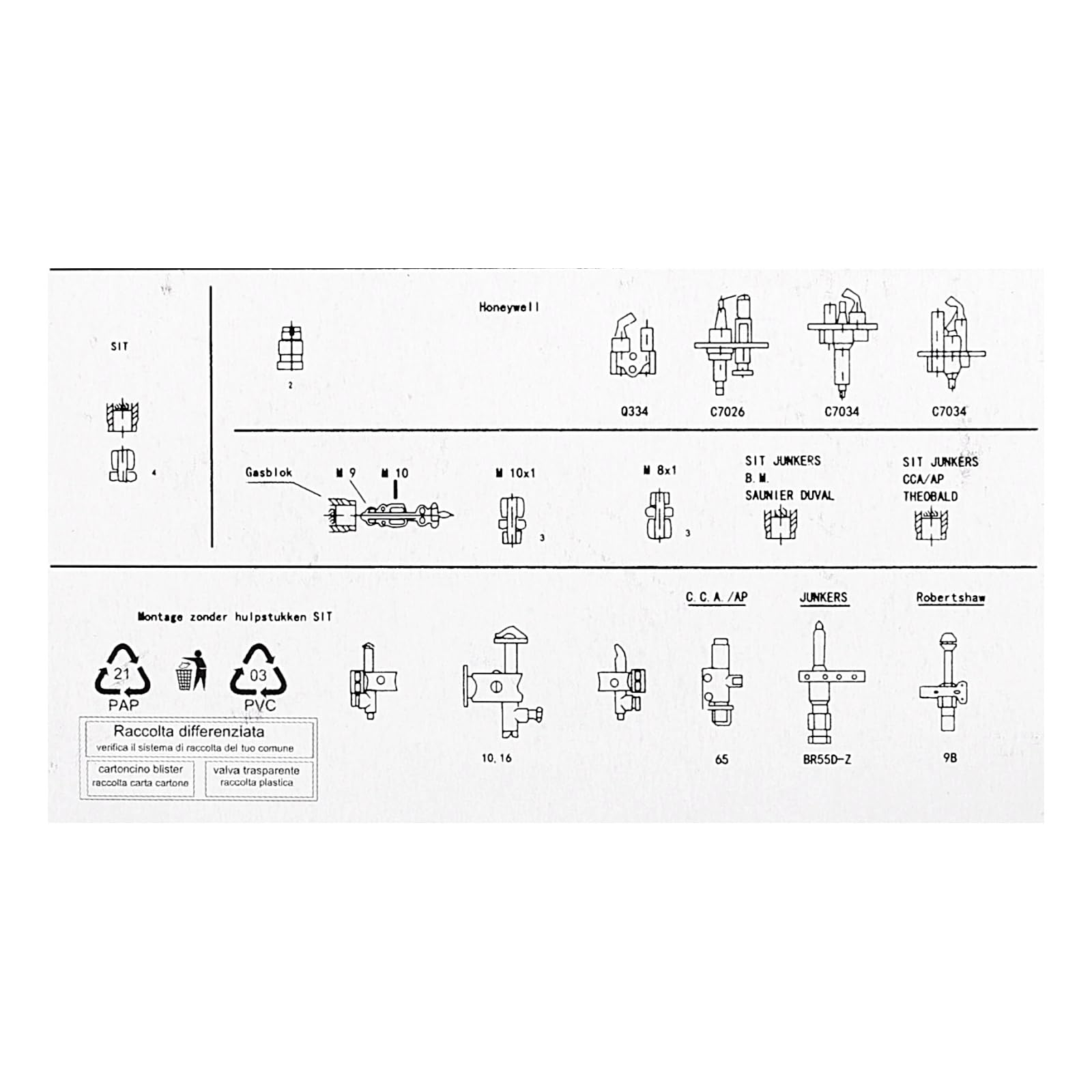 Sécurité d'allumage thermoélectrique Thermocouple 600 mm avec adaptateurs UNIVERSAL pour gaz cuisinière, four à gaz, gril à gaz, appareil de chauffage à gaz, chaudière à gaz, radiateur de terrasse à