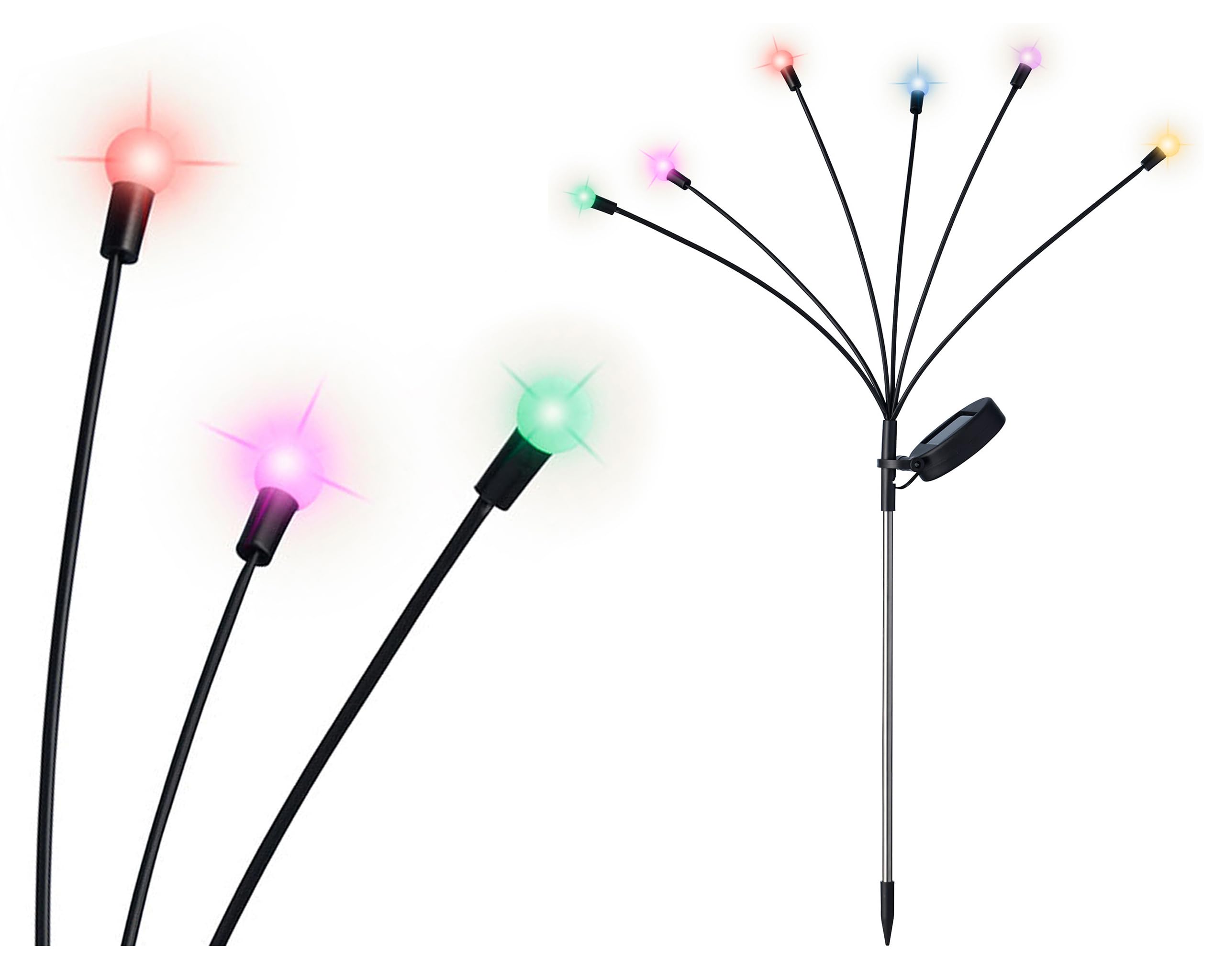 Lumineo Multi Coloured Multicoloured Berry Solar Stake Light Firefly Decorative Garden Path Light 66Cm