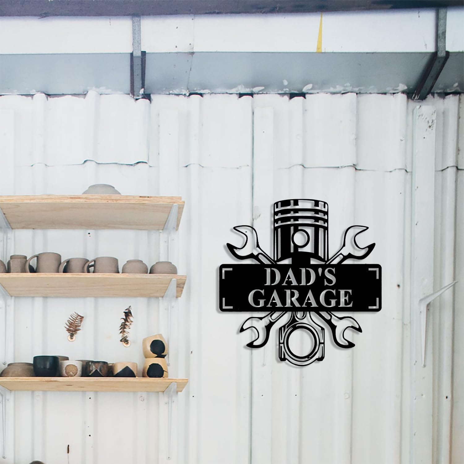 Custom Workshop Sign, Personalized Fathers Day Sign for Dad,Garage Signs for Men Garage Decor Personalized Workshop Sign Home Store Man Cave Decor Husband Gift Fathers Day,custom metal signs (Style-4)