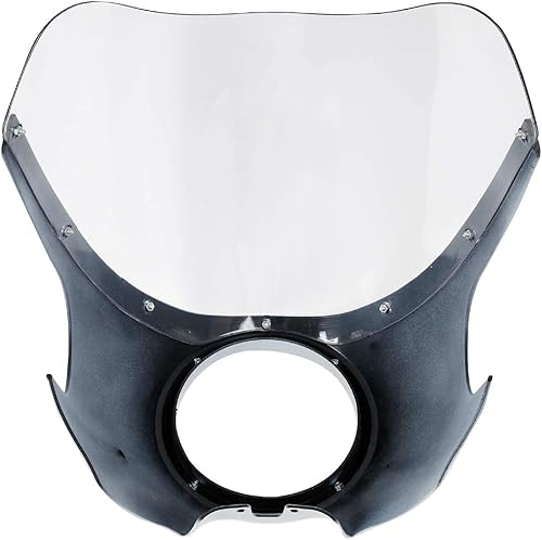 Miniatura 5 de TCT-MOTORPARTS 5.75 "5-34" blanco Cafe Racer faro carenado parabrisas para Harley Sportster XL 883 Dyna