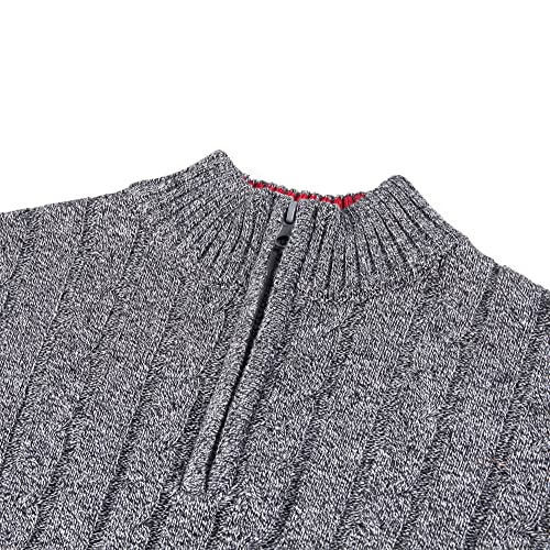 Kid Nation Boys Sweater 100% Cotton Quarter Zip Sweater Kids Cable Knit Casual Pullover (Previously Amazon Essentials)4