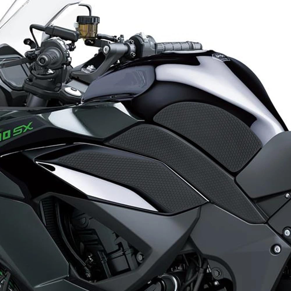 Płyta ochronna zbiornika Pasuje do Ninja 1000SX 1100SX SE 2020-2025 boczne nakładki na zbiornik paliwa Protector naklejka gazowy uchwyt kolanowy podkładka trakcyjna(BLACK-SET)