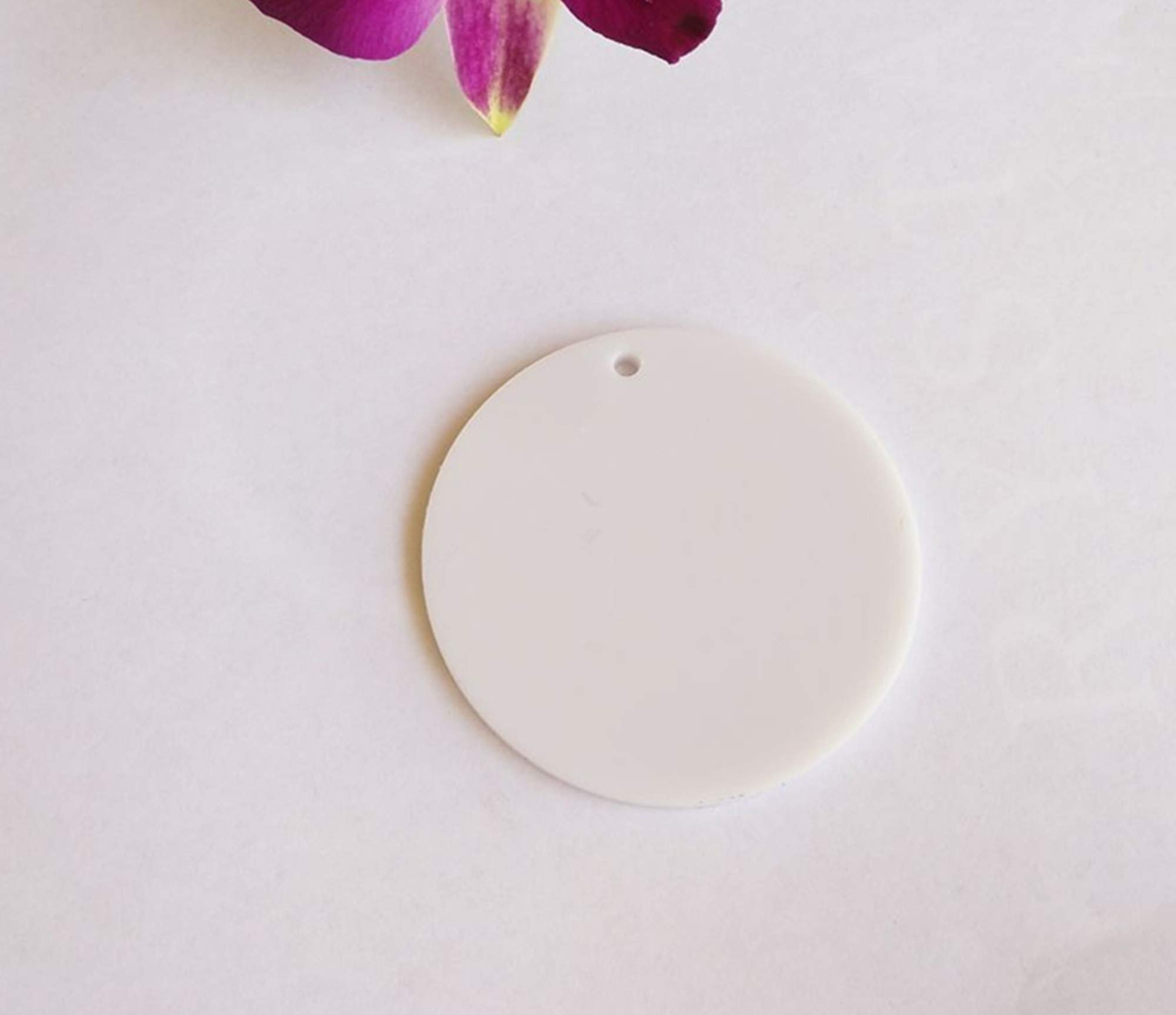 White Acrylic Blanks - Laser Cut Circles -1