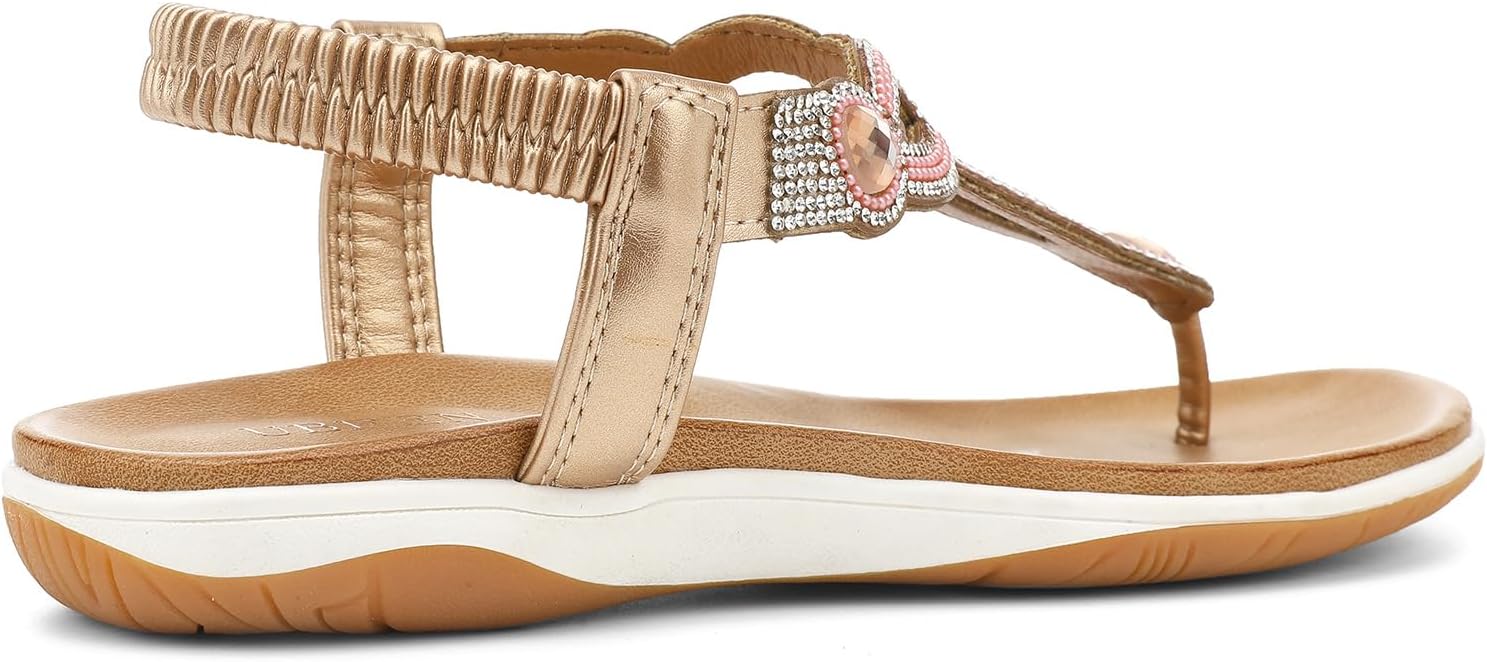 UBFEN Womens Flat Sandals Dress Braided T-Strap Thong Sandals with Arch Support Comfortable for Walking - Image 4