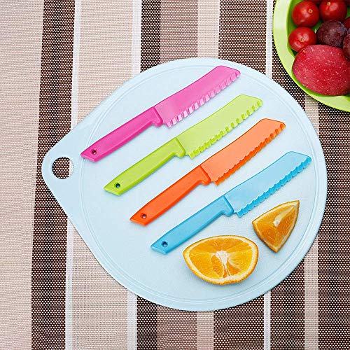 SelfTek 9 Pieces Plastic Kitchen Knife Chef Safe Nylon Knife Corlorful Cooking Knives for Baking, Fruit, Bread, Cake, Lettuce, Salad - Image 5