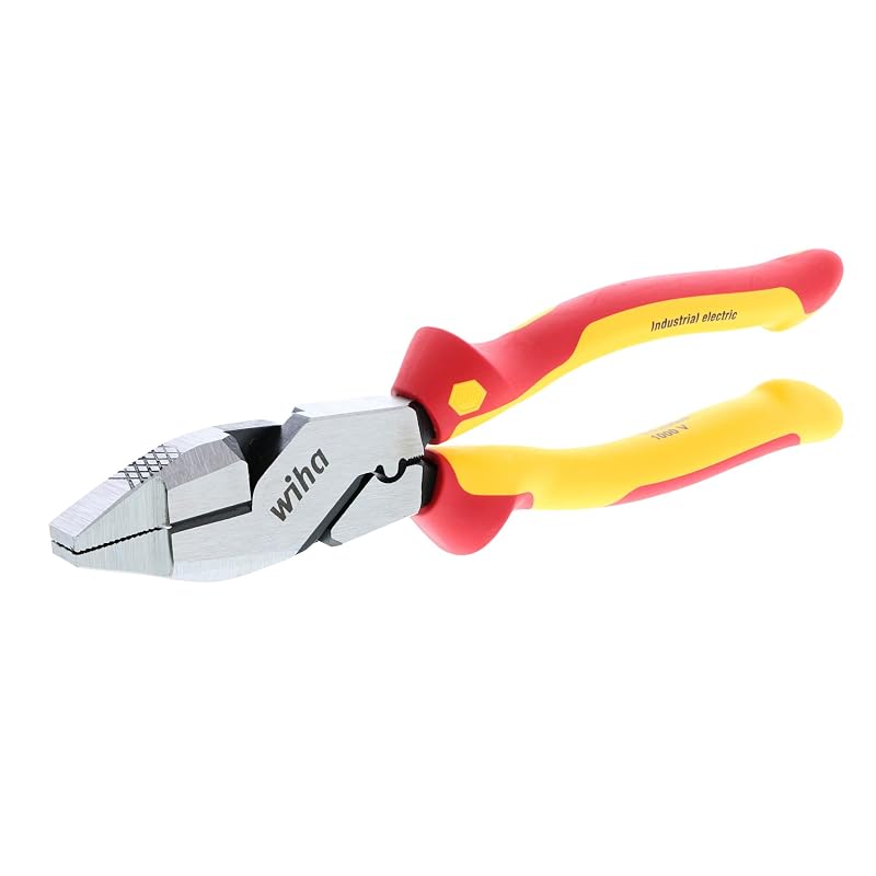 Alicate de Bico Tipo Lineman Isolado Wiha 32948 com Crimpador e Puxador de Fita, 24,1 cm
