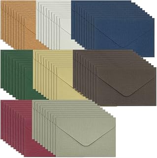 WYAN Sobres acanalados-80 piezas 10,5 × 7 cm Mini sobre de color,Sobres en blanco DIY,Para la boda de acción de gracias birthday party supplies y invitaciones(8 colores)