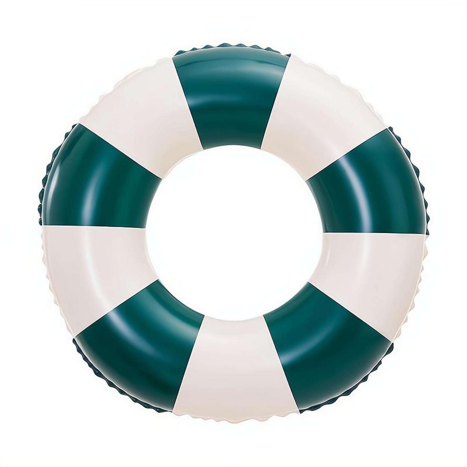 Inflatable Swim Rings for Adults & Kids - Classic Striped Pool Float Tube, Heavy Duty Swimming Ring with Handles, Portable Beach Lake Party Toys, Summer Beach Pool Party Essentials (Green 90#)