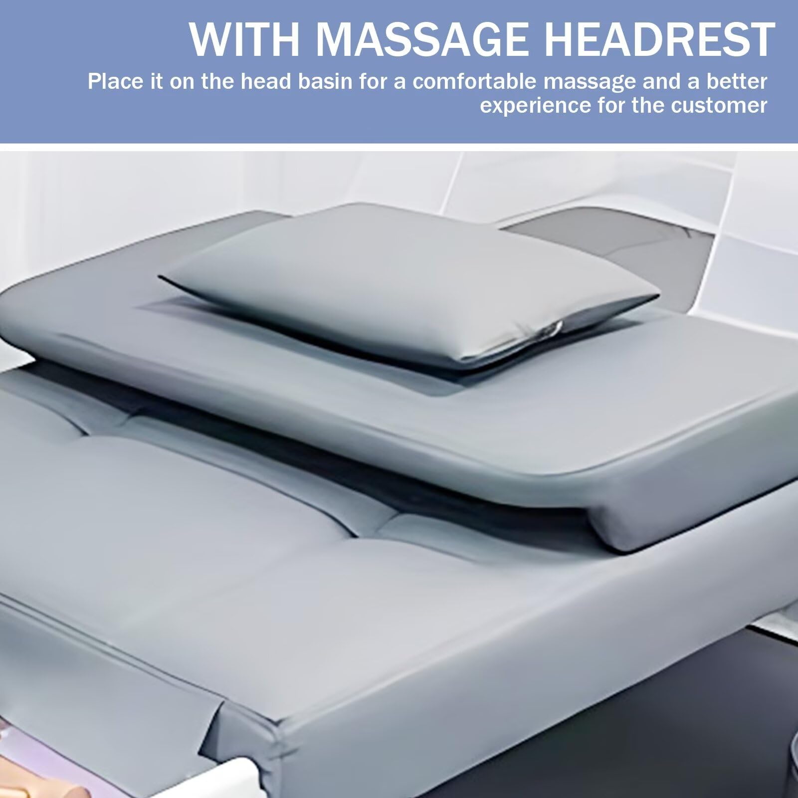 Professionelle Kopfmassageliege Im Minimalistischen Stil, Grau, mit Temperaturregelung, Wasserkreislauf Und Desinfektionsfunktion, Spa-Ausstattung für Salons