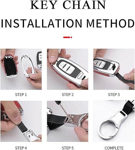 Miniatura 8 de SANRILY 1 protector de llave para Volkswagen Jetta Passat Golf Beetle GTI Tiguan EOS sin llave, funda de metal de cuero con llavero azul