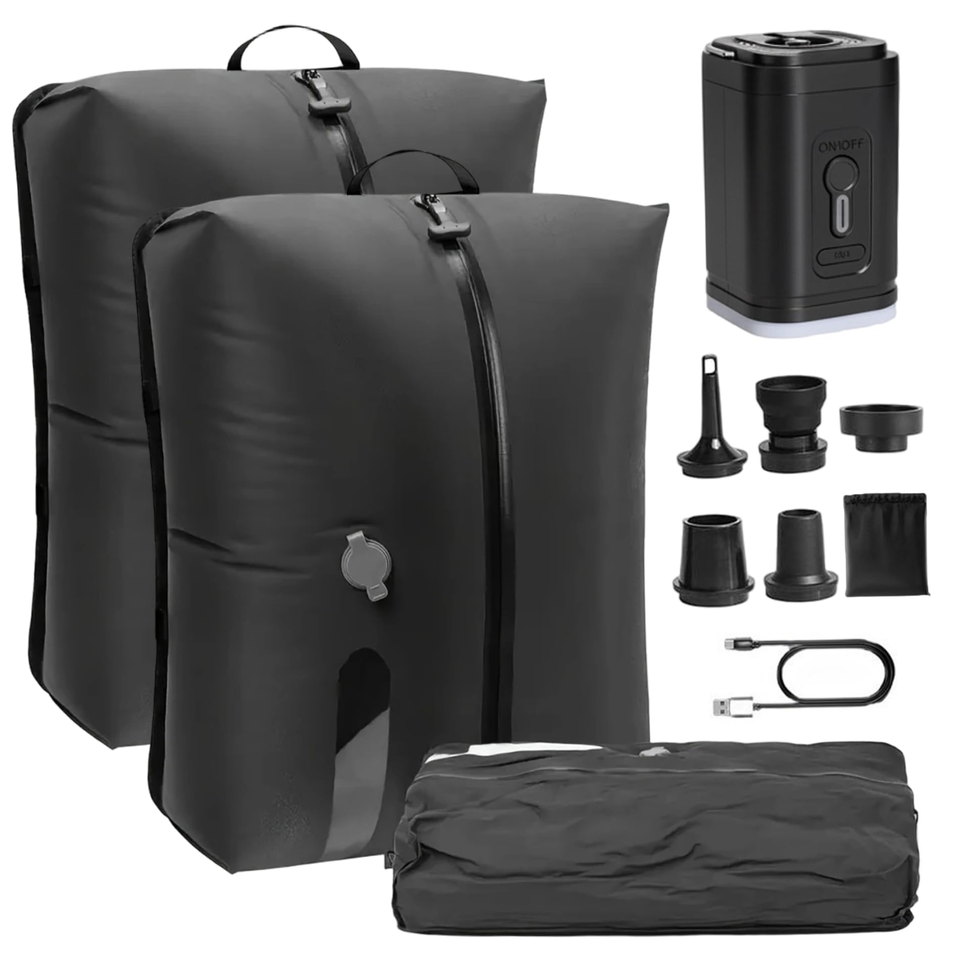 Sacchetti sottovuoto da viaggio con pompa Confezione da 2 sacchetti di compressione da viaggio riutilizzabili per vestiti Pompa elettrica Sacco sottovuoto impermeabile da 17 litri per valigia e ves