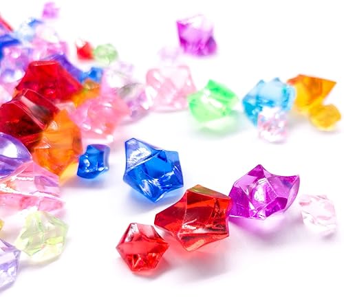 LAUTO Decoraciones de Navidad, piedras de hielo de cristales falsos, 270-280 cubos de hielo falsos combinados de varios tamaños, diamantes de