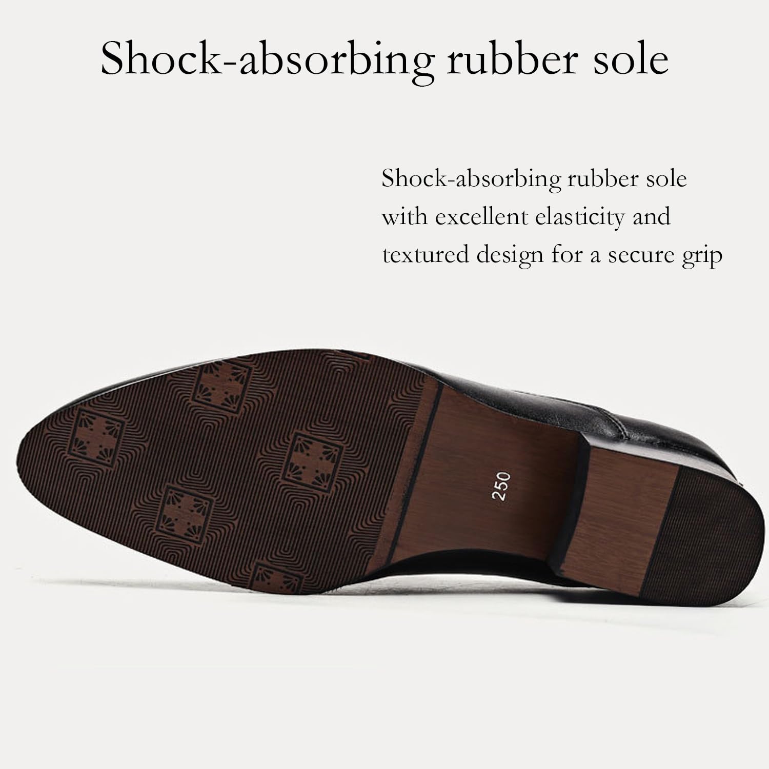 Chaussures habillées for hommes, en cuir, rehaussées de 7,6 cm (3 pouces), à enfiler, bout pointu et talon compensé, idéales for les affaires, les mariages et les occasions formelles.