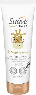 Suave Baby Detangler Cream for Curly, Coily Hair, with 100% Natural Coconut Oil, Chamomile