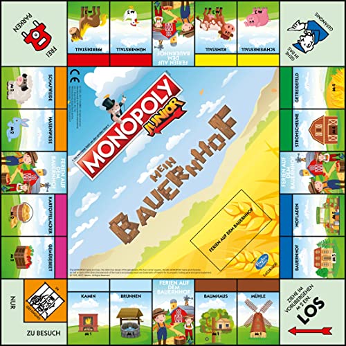 Winning Moves Monopoly Junior Mein Bauernhof - Familienspiele Strategie Brettspiele Monopoly Mein Bauernhof Junior Edition - Brettspiel für Kinder - 2+ Spieler ab 5+ Jahren - Deutsch – Bild 5