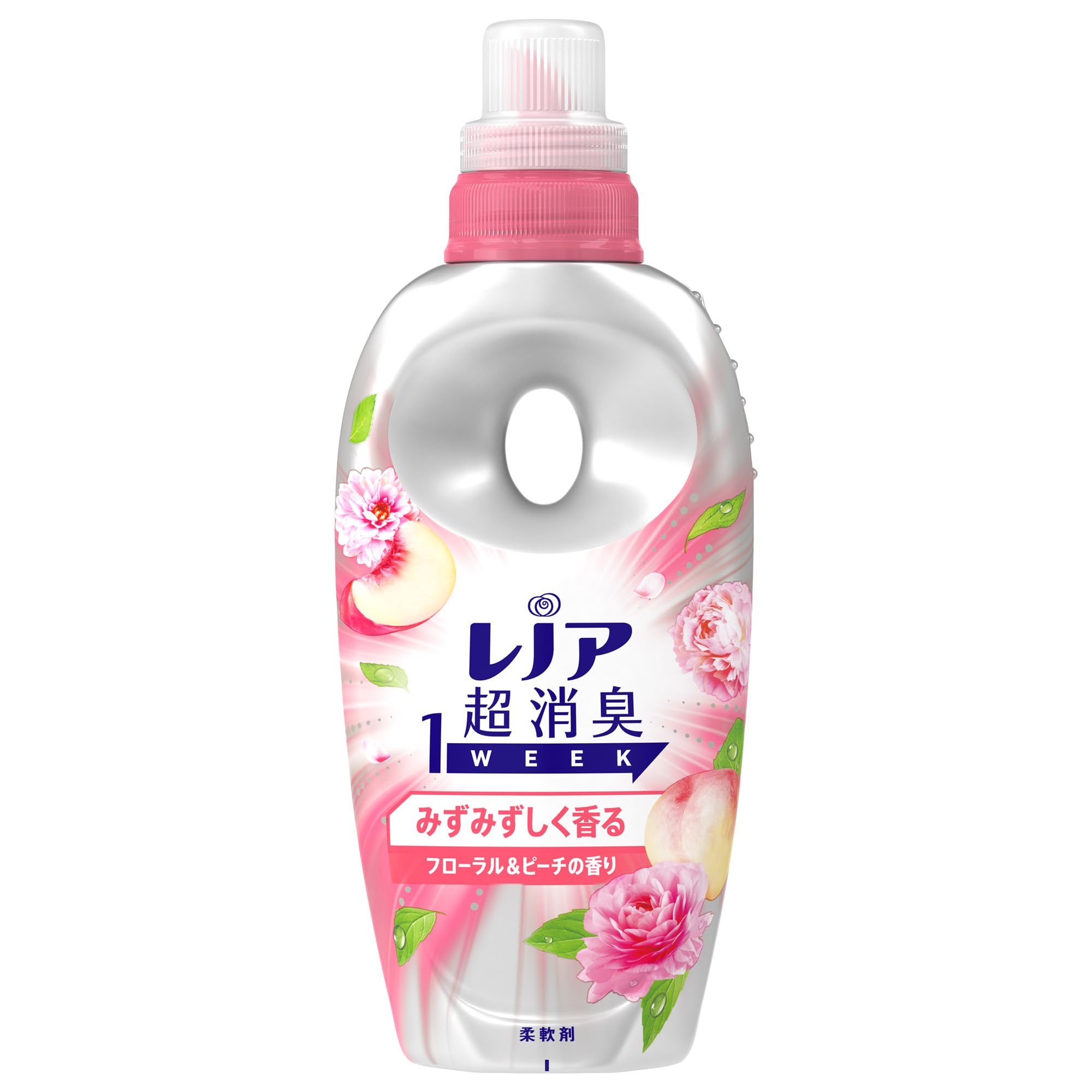 レノア Lenor 超消臭1WEEK 柔軟剤 みずみずしく香るフローラル&ピーチの香り 本体 490mL