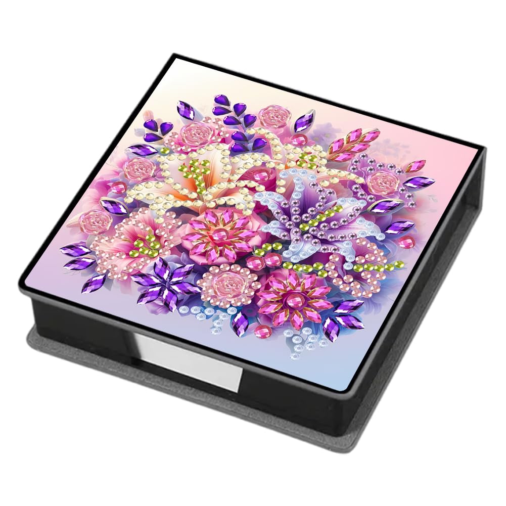 Fiorky U Diamond Painting Accessories, Leather 5D Diamond Painting Kit Note Box With 160 Sheets Diamond Art Notebook Box For Home Office School Supplies Holiday Gifts For Adults Kids