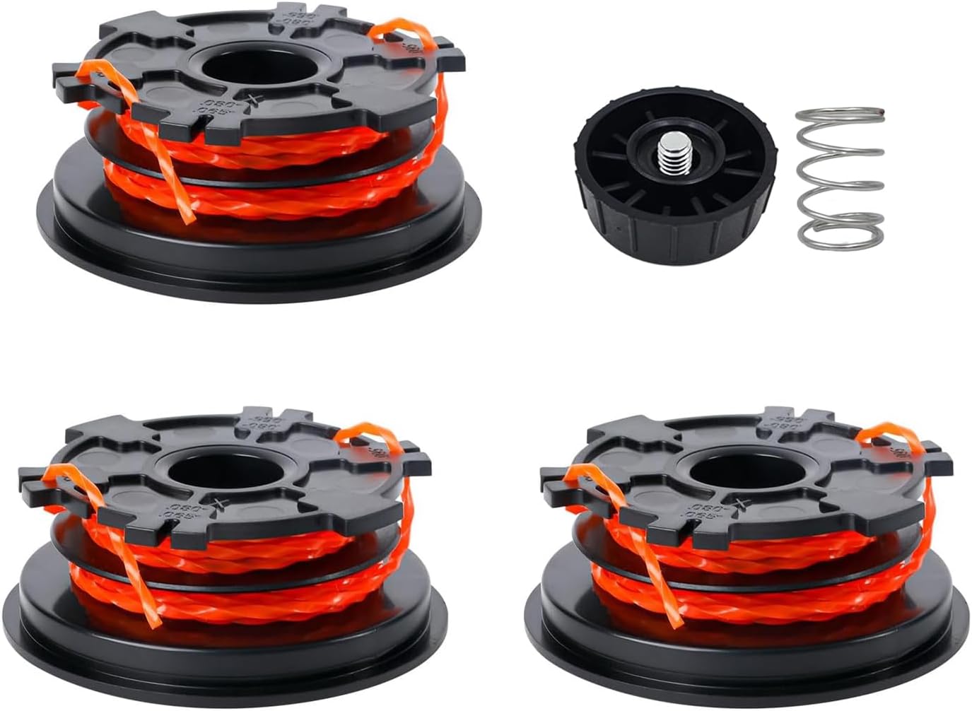 753-1156 String Trimmer Spool Weed Eater String Compatible with Bolens BL110 160, Timecutter, Regular Yard Work,MTD Troy-Bilt TB22 TB252S Remington Cartridge, (3 Spool+1 Cap+1 Spring)