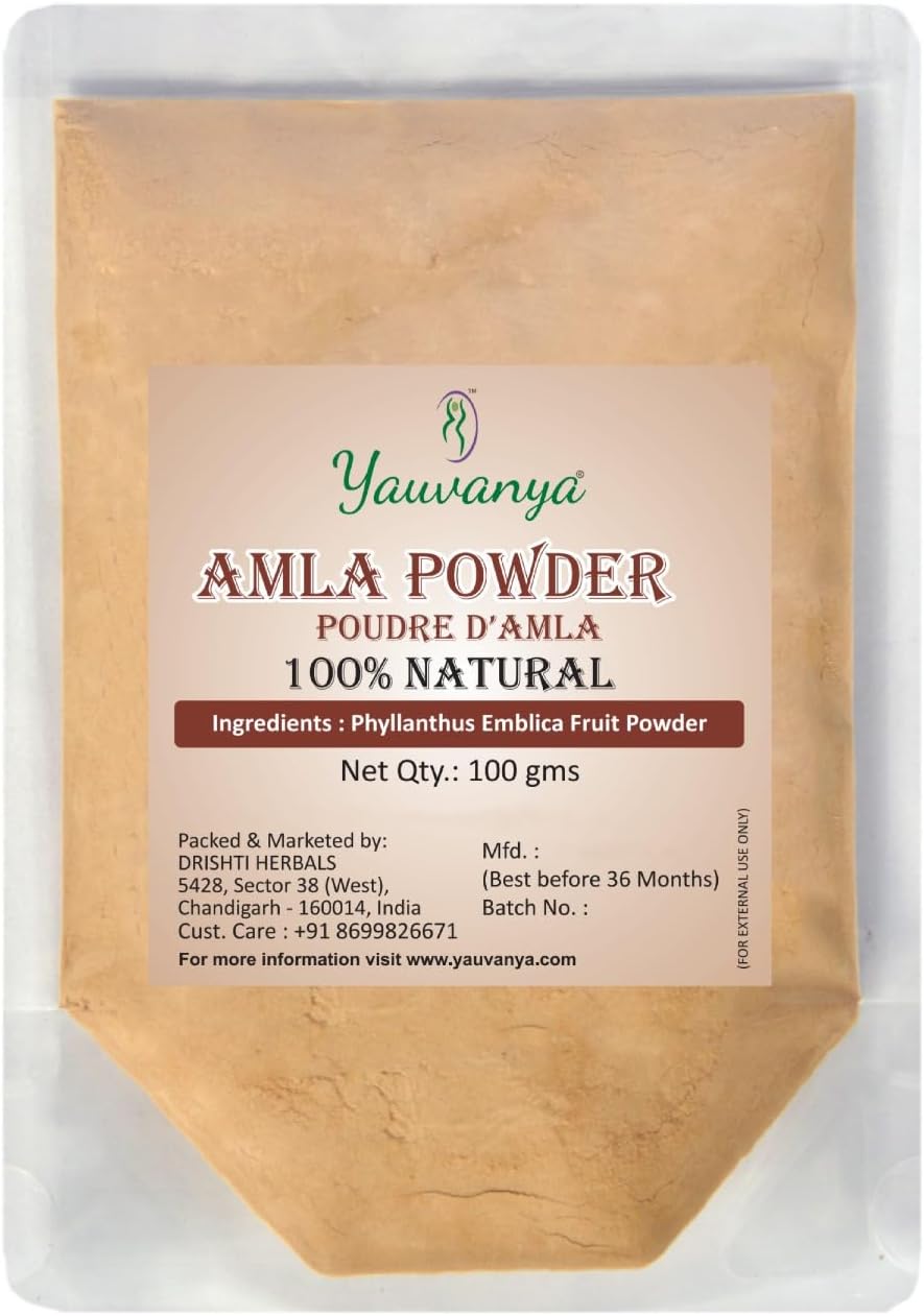Yauvanya Pure Amla (Indian Gooseberry) Powder for Hair 3X100 gms