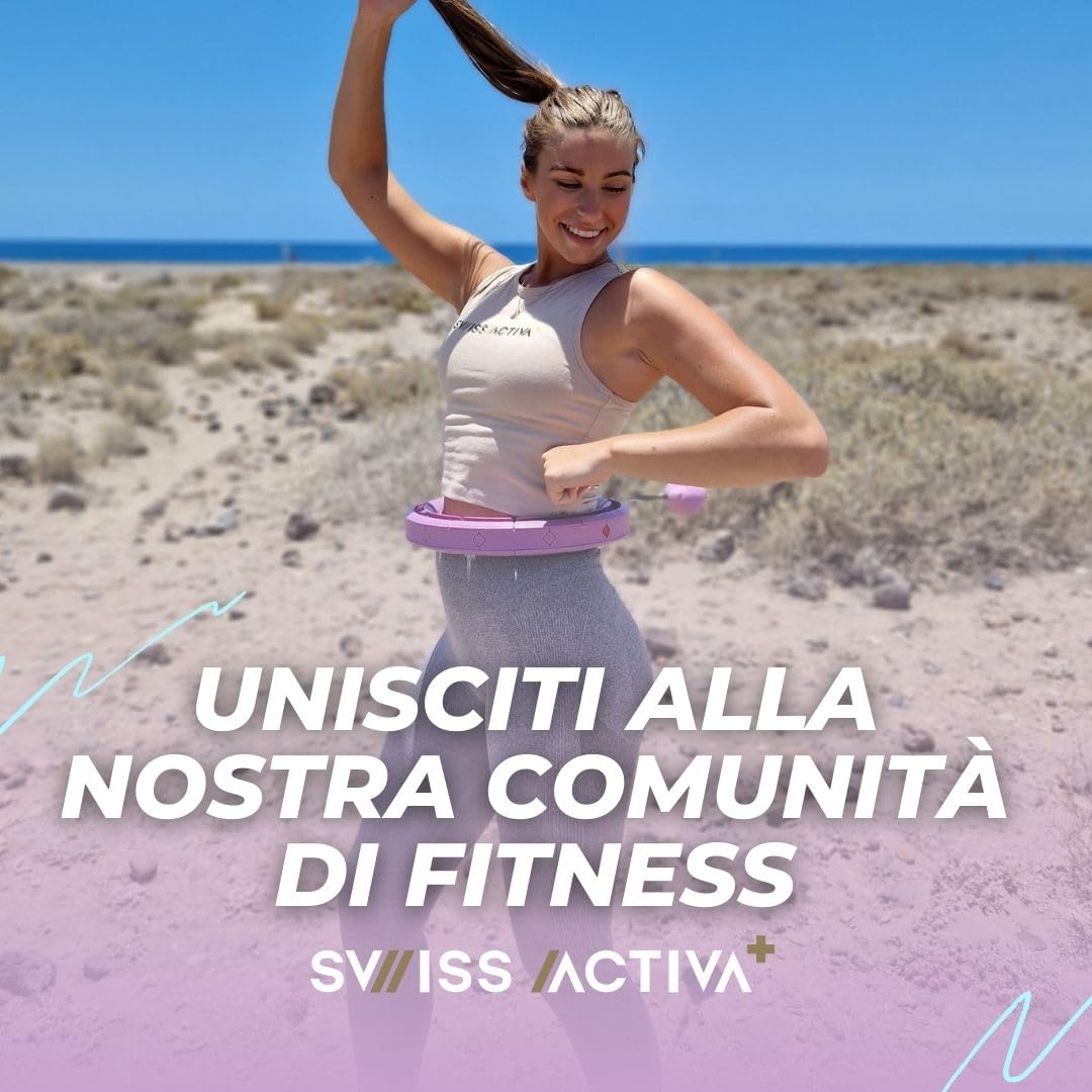 Swiss Activa+ Smart Hula Hoop con contatore che non cade mai - Hula Hoop Intelligente Fitness con Peso e Massaggio Circolare - Misura Regolabile, Ideale per Adulti Bambini e Principianti