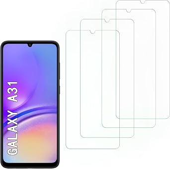 [4 Pack] Screen Protector Compatible with Samsung Galaxy A31,Scratch Resistant,Easy-Install,Bubble Free,Anti-Fingerprint,Tempered Glass Compatible with Samsung Galaxy A31
