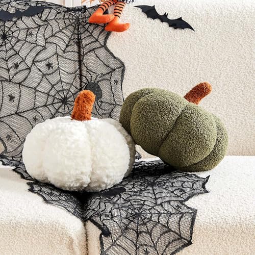 Lfsaaj Halloween Pumpkin Pillow, 2 Pcs Cute Pumpkin Shaped Throw
