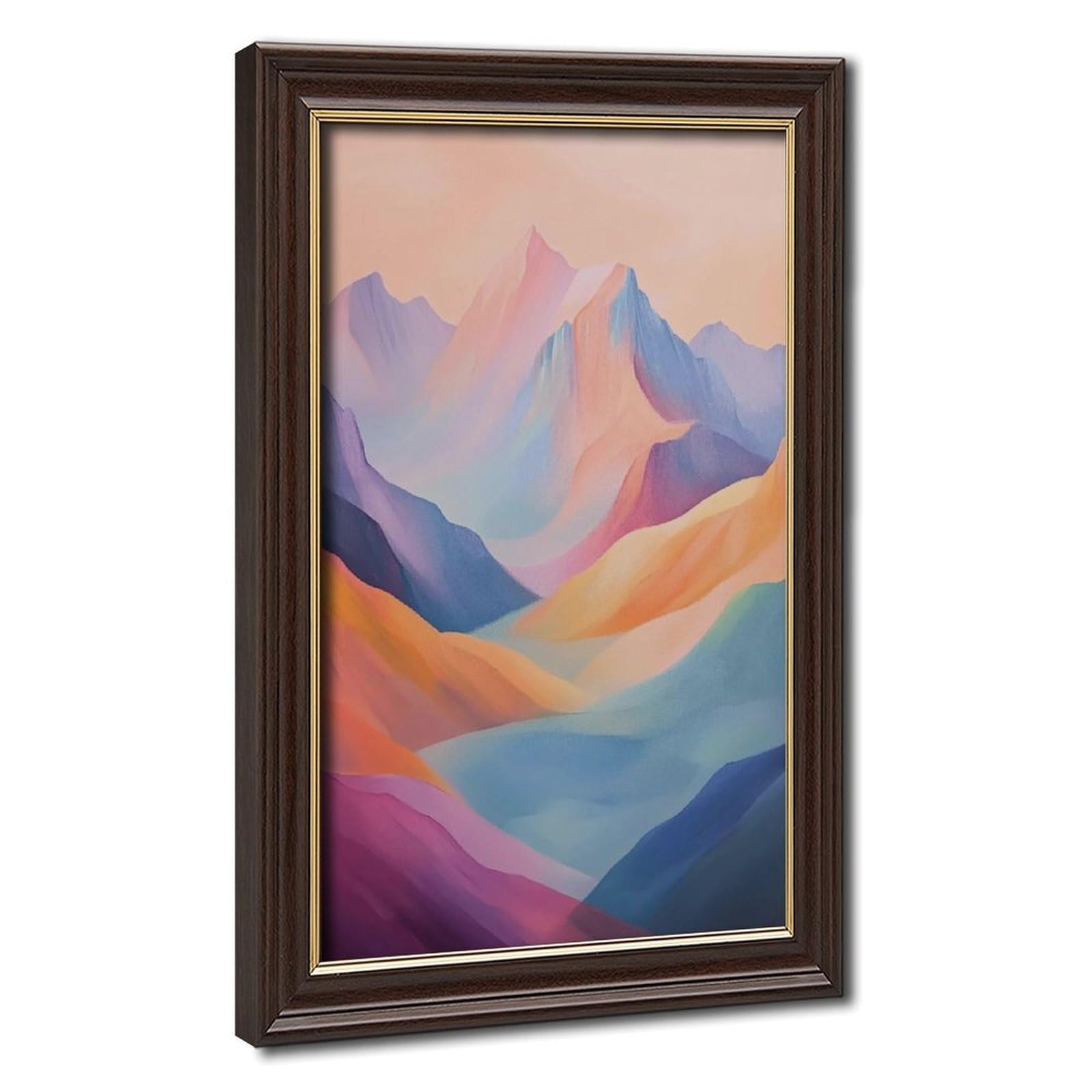 Bareronor Colorful Abstract Mountain Canvas Poster Bedroom Decor Landscape Office Room Decor Gift 12" L X 18" W