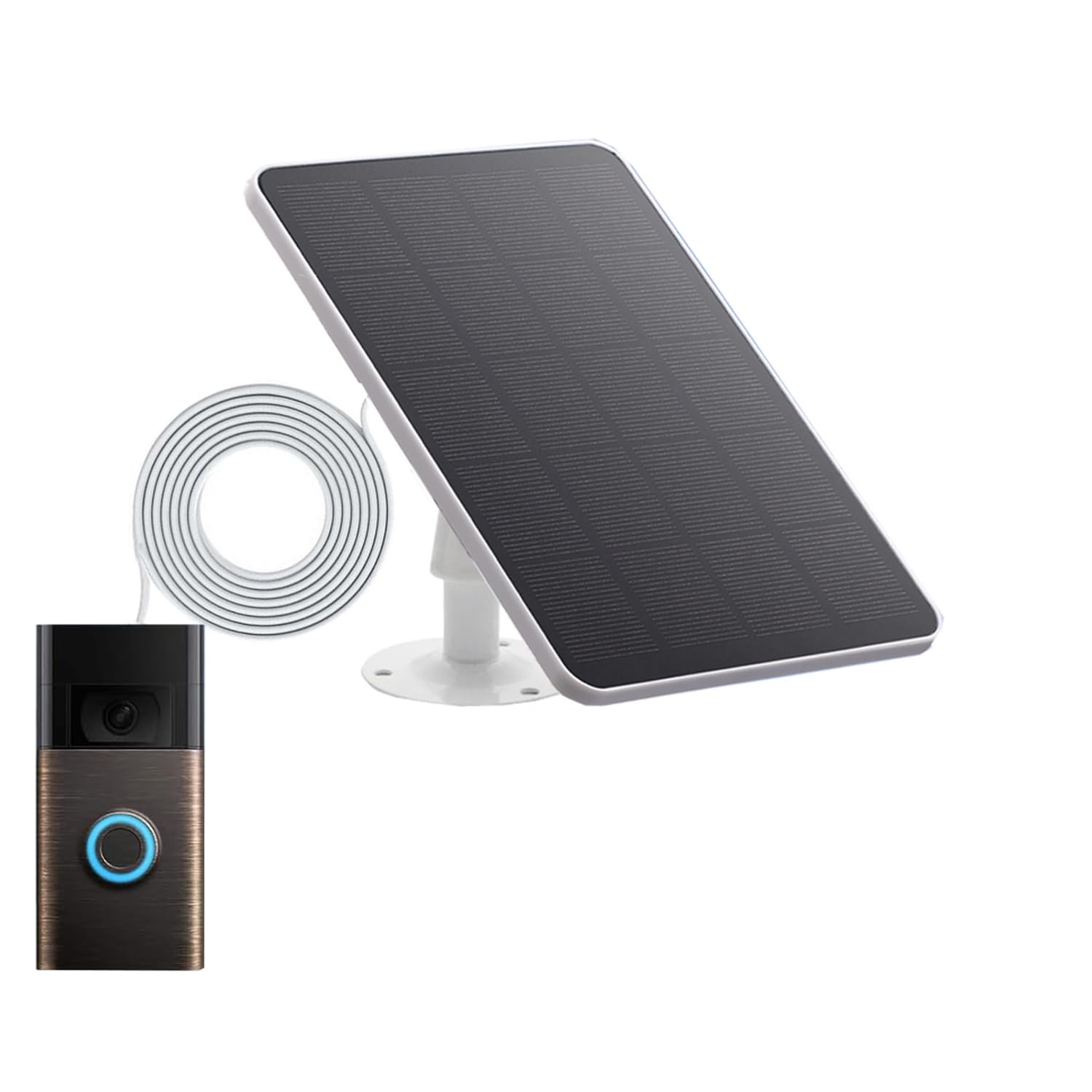 Solar Charger Compatible with Ring Video Doorbell (2nd Generation - 2020 Release) White-picture-25