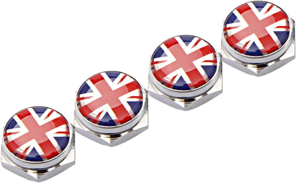 車用 ネジ サービス 国旗 ボルトキャップ カバー 盗難防止ねじ A 汎用 4個セット ボルトフレーム 英国 Type ナンバープレート