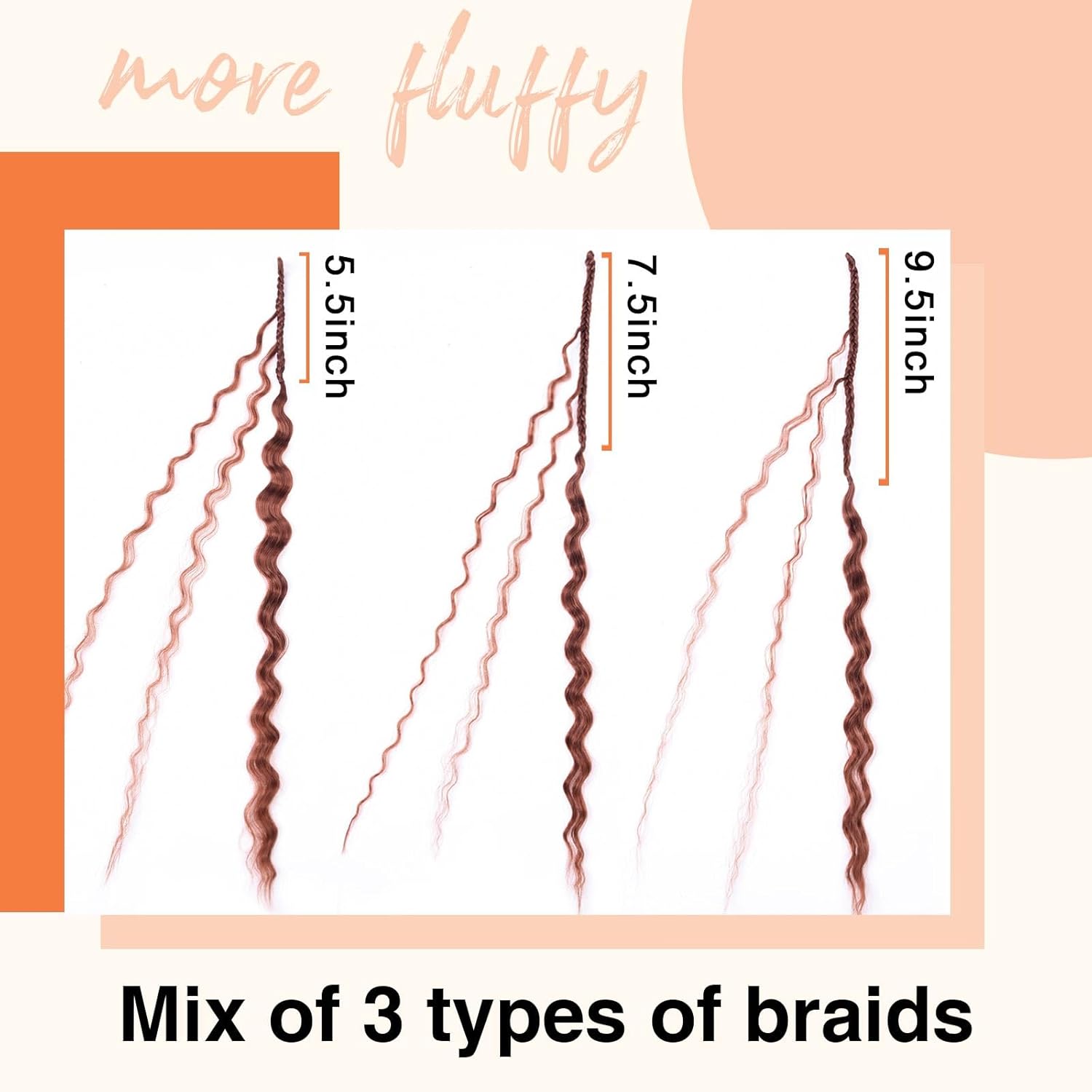 24 Inch Pre Looped Micro Curly Crochet Hair 6 Packs Honey Brown Brazilian Braid Curly Crochet Hair Extensions Water Wave Synthetic Deep Wave Crochet Hair For Black Women (350)