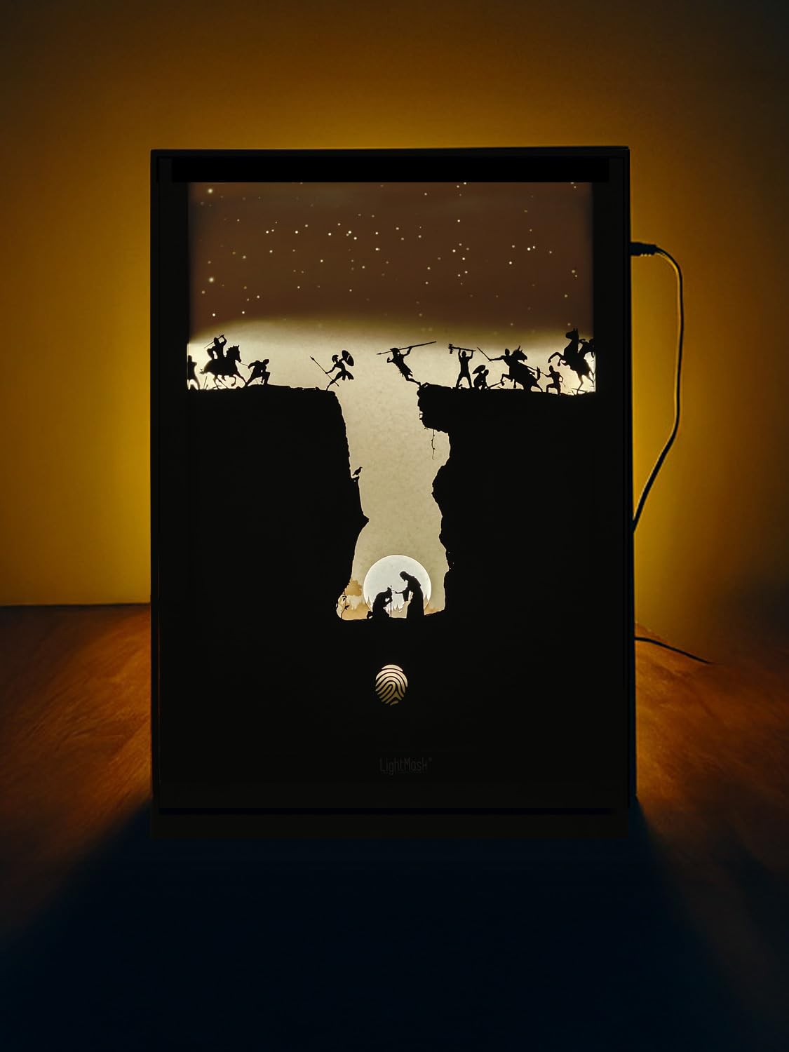 Peace Over War Shadow Box | 11.6x15.6 Inch LED Photo Frame | Illuminated Light Up Artwork | LED Night Light Painting | Decoration LED Wall Art | Light Art Decor for Home | Gift for Peace Lovers